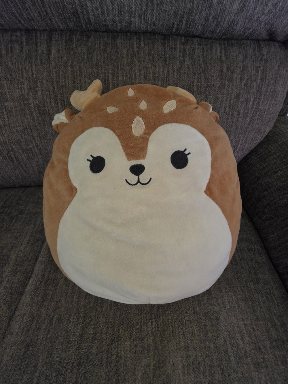 Squishmallows Brown and Cream Deer Plush Accent Pillow